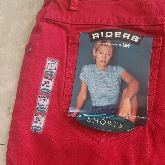 R3  Riders by Lee red Denim shorts, NWT - Picture 2 of 7